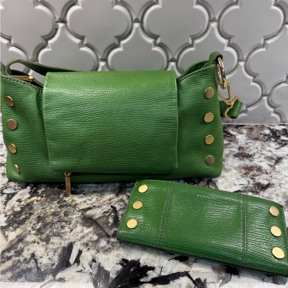 Hammitt vip satchel and wallet palm green